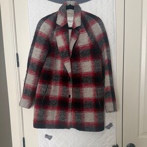 Bold Plaid Madewell Peacoat!